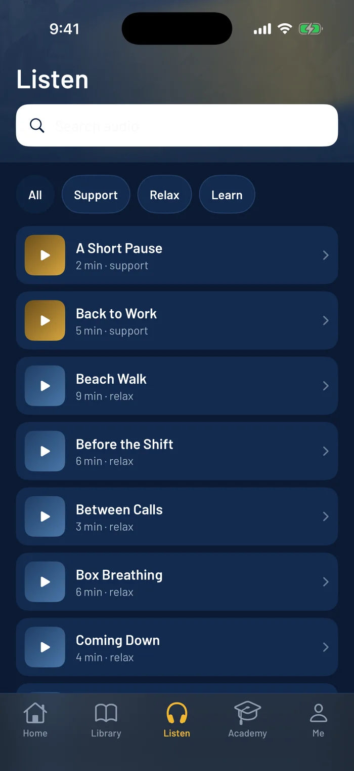 Guided audio and sleep sounds